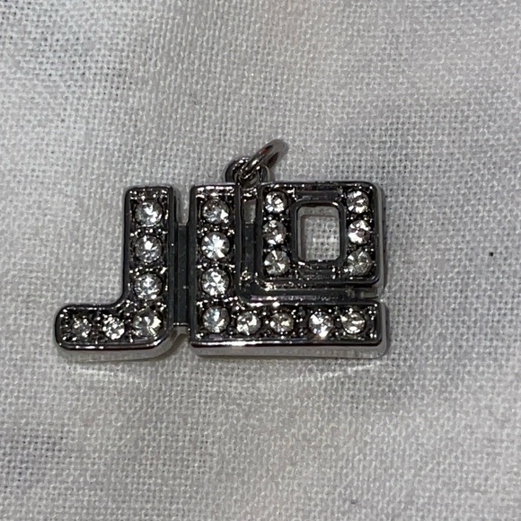 JLO silver tone bright white rhinestone charm - Picture 1 of 2